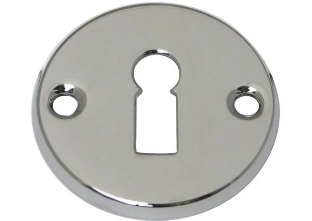 Rozet klavier opschroef 51mm rond Messing mat chroom Per stuk