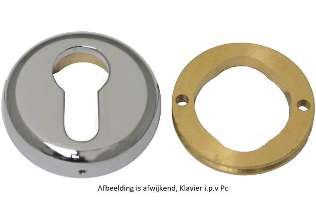Rozet klavier verdekte montage Ø51mm rond per paar Messing gepolijst chroom