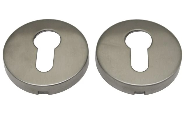 Rozet profielcilinder verdekte montage 51mm rond per paar Rvs geborsteld