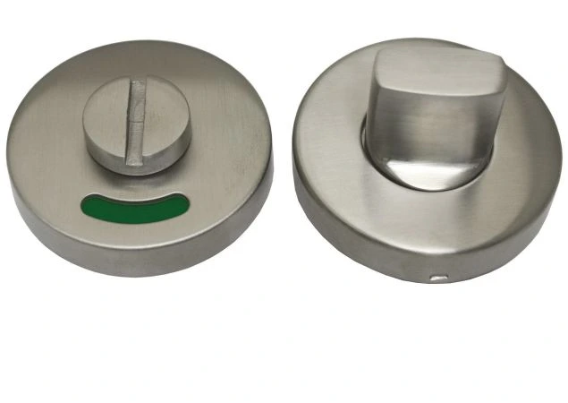 Wc garnituur set op rond rozet 54mm, krukstift 7mm Rvs geborsteld