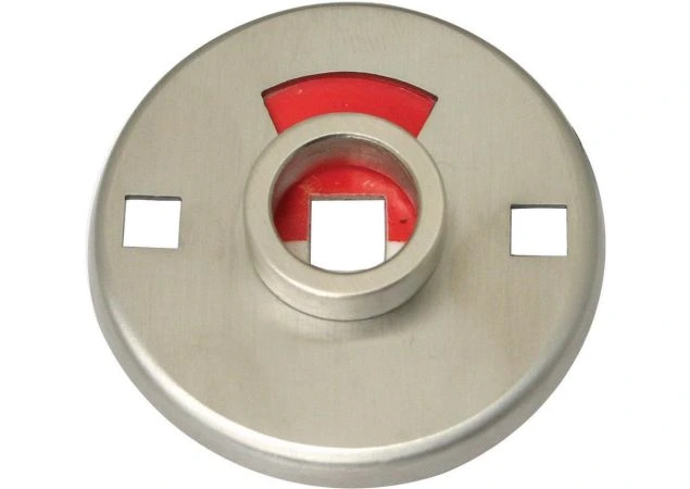 Rozet Wc buitenzijde 51mm rond met vrij/bezet signalering, opschroef per stuk Rvs mat