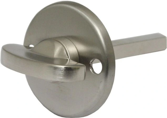 Rozet Wc binnenzijde 51mm rond met knop tbv patentbouten per stuk Rvs gepolijst