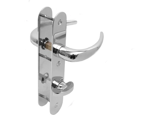 Deurkrukken op schild WC 170x30mm Krukstift 8mm Messing chroom