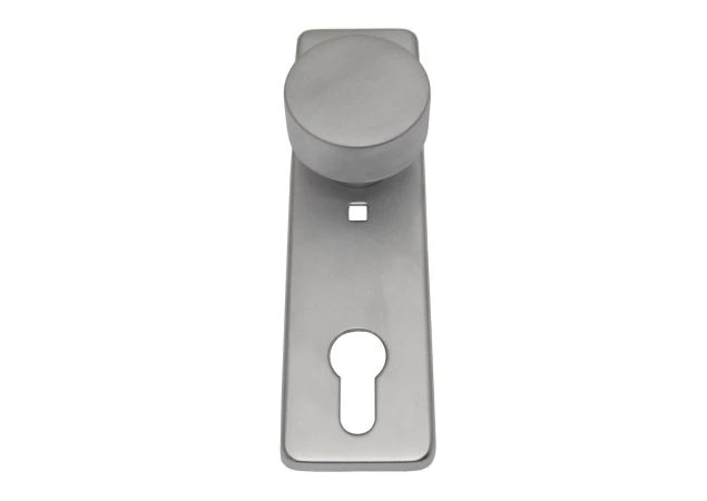 Deurschild 165x45 mm met Knop t.b.v. Pc, incl. bevestigings materiaal per stuk Messing gepolijst chroom