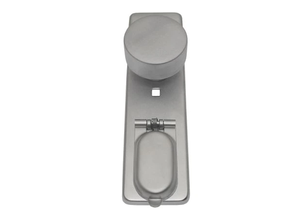 Deurschild 165x45 mm Knop t.b.v.  Pc met Rvs cilinder afdekkap incl. bevestigings materiaal Messing gepolijst chroom