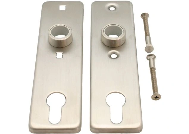 Deurschilden 165x45mm pc h.o.h 75mm per paar Rvs geborsteld