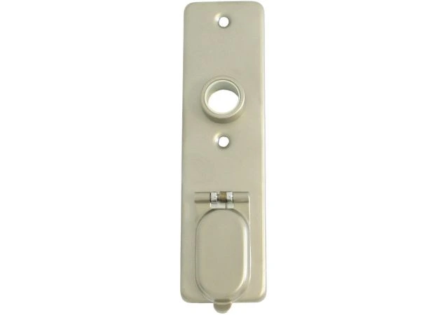 Deurschild 165x45mm pc h.o.h 75mm per stuk met Rvs cilinder-afdekkap Rvs geborsteld