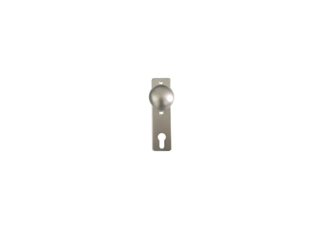 Deurschild 165x45 mm met Knop t.b.v. Pc, per stuk Rvs mat