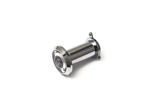 Deurspion messing verchroomd - Ø14mm - Voor deurdikte 36-60mm - ZONDER afsluitklepje - 200° zichtveld