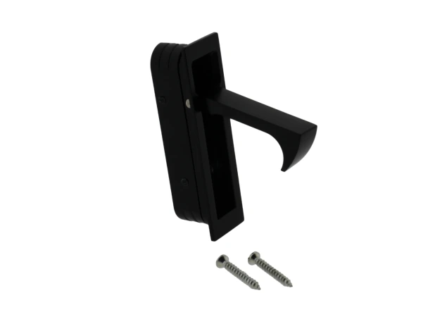 Schuifdeurtrekring - 70x19mm - Matzwart  - AW990BL