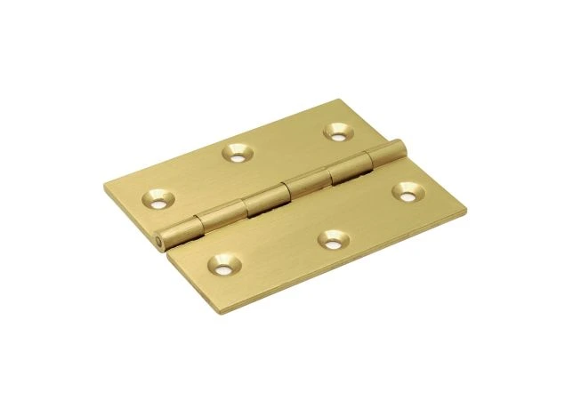 Scharnier Messing geborsteld 60x50mm Dikte: 1,8mm Knoop Ø4,3mm