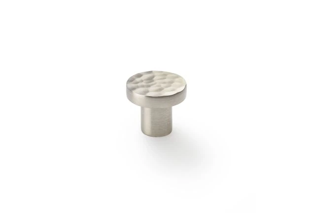 Meubelknop Hammered 'Hanover' - Mat nikkel - Ø30mm - Hoogte 26mm - AW820-30-SN