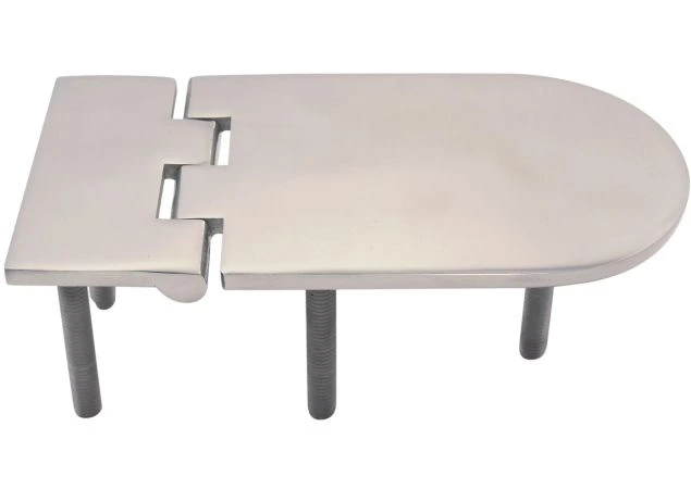 Luikscharnier 127x65x4,0mm L1 32mm, Knoop onder, Draad M6x45mm Rvs 316