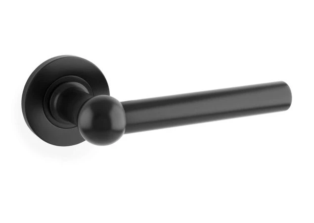 Deurkruk 'Siskin' - Mat zwart - Rond rozet Ø50mm - AW250BL