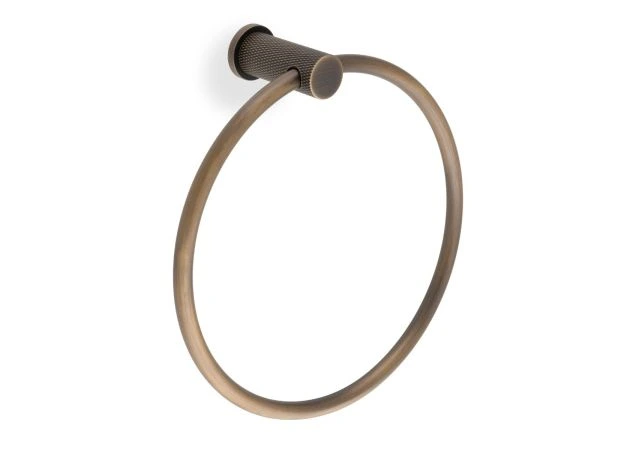 Handdoek houder Diamond Knurled 'Brunel' - Antiek messing - AW451AB
