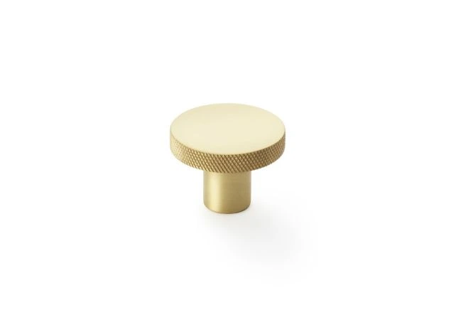 Meubelknop Knurled 'Hanover' - Mat messing - Ø38mm - AW802-38-SB