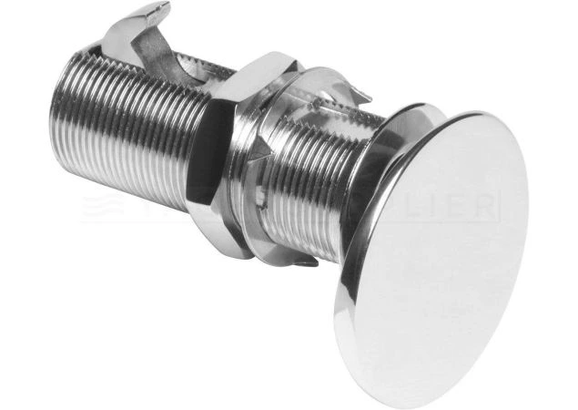 Drukknopslot rvs flush met knop rond. Inclusief sluitplaat