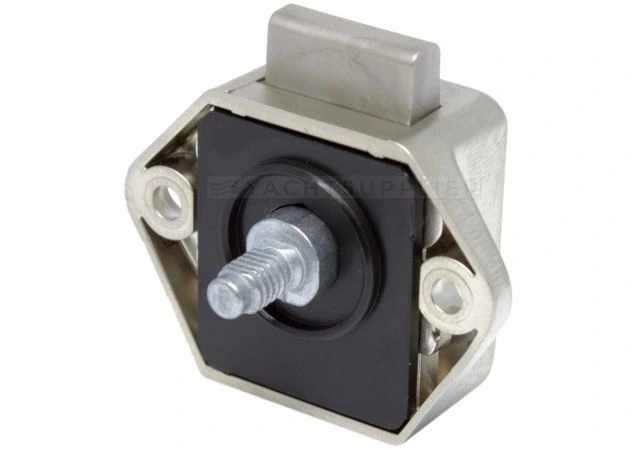 Drukknopslot  Mini kunststof plaatdikte 16mm Mat vernikkeld
