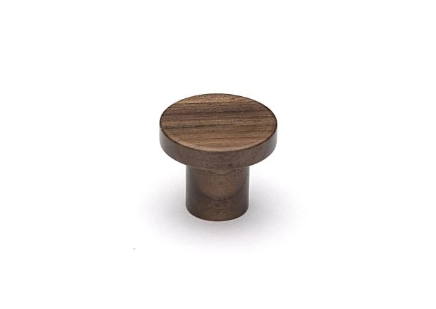 Houten meubelknop Ø33mm - Hoogte: 28mm - Walnoot