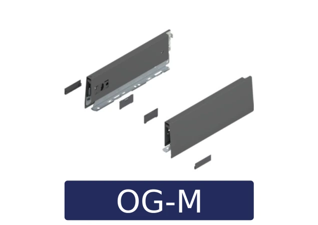 MERIVOBOX zijkant - set M-hoogte, R+L, 350mm Kleur: orion grijs