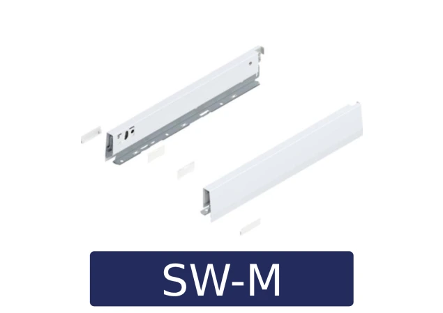 MERIVOBOX zijkant - set N-hoogte, R+L, 400mm Kleur: zijdewit