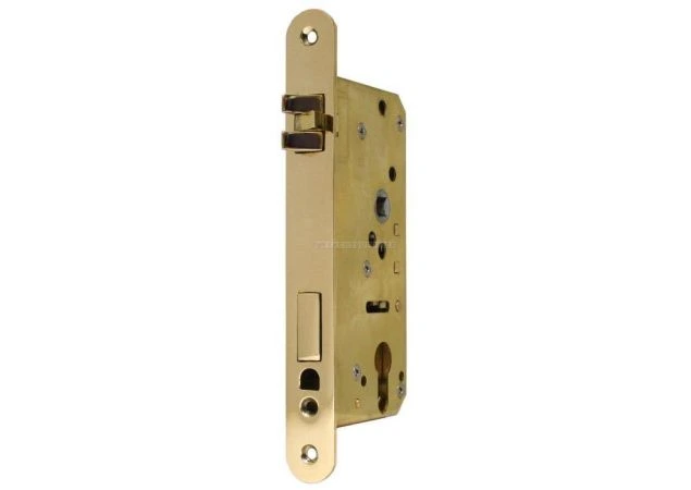 Insteekslot PC, Din Ls, 55/8/75mm, driedelige anti-rammel dagschoot Messing gepolijst