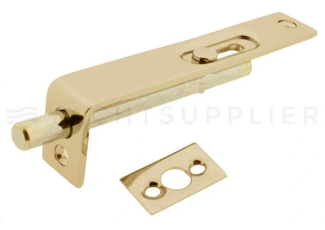 Nagelkantschuif 102x15mm inclusief sluitplaat Messing gepolijst - AA79