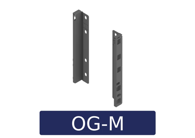 Rugwandhouder - set MERIVOBOX N-hoogte, L+R, voor houten rugwand Kleur: orion grijs