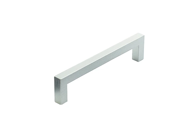 Vierkante meubelgreep aluminium - 138x10x128mm - RVS Look