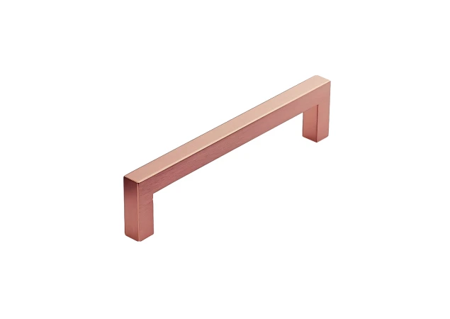 Vierkante meubelgreep aluminium - 138x10x128mm - Rood koper
