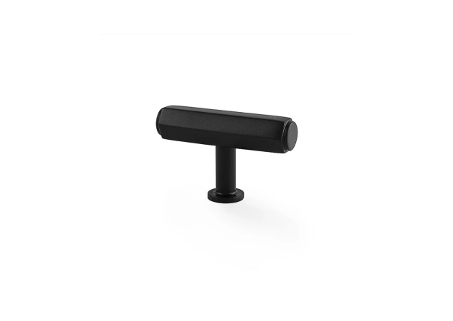 Meubelknop Hex 'Vesper' T-vorm - Mat zwart - 55mm - AW829-55-BL