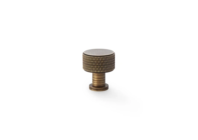 Meubelknop Knurled 'Lucia' - Antiek messing - Ø29mm - AW807K-29-AB