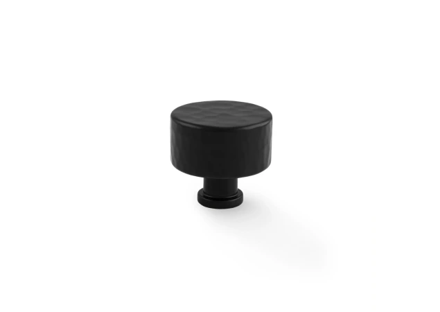 Meubelknop Hammered 'Leila' - Mat zwart - Ø35mm - Hoogte 28mm - AW816-35-BL