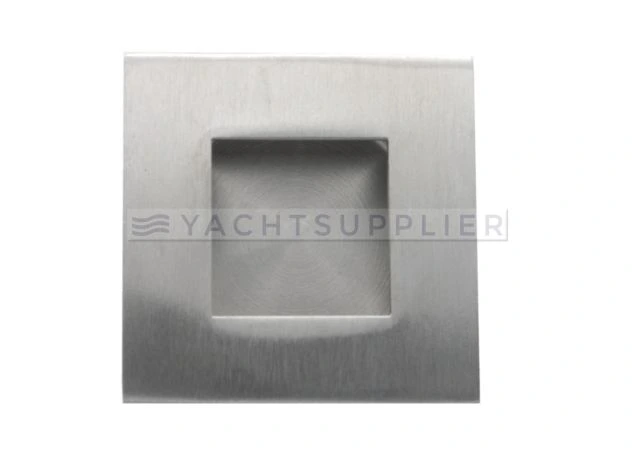 Komgreep vierkant Rvs geborsteld 50x50mm boordiameter 40mm