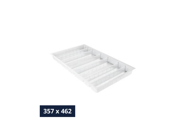 Bestekinzet Hettich OrgaTray 590 - Breedte 357 mm - Diepte 462 mm - Wit