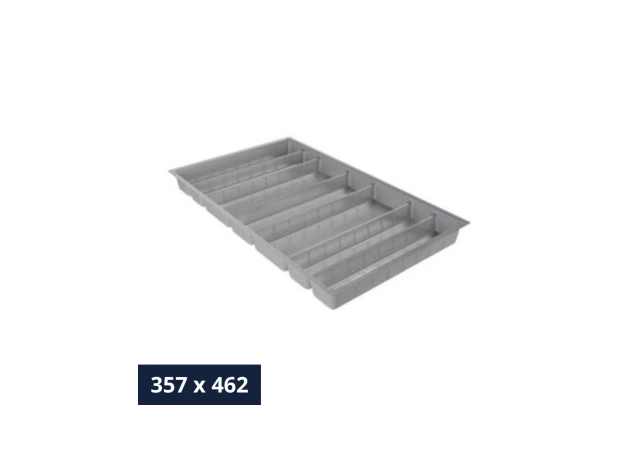 Bestekinzet Hettich OrgaTray 590 - Breedte 357 mm - Diepte 462 mm - Zilver