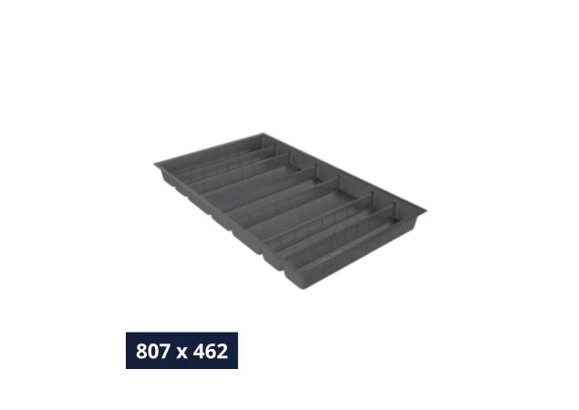 Bestekinzet Hettich OrgaTray 590 - Breedte 807 mm - Diepte 462 mm - Antraciet