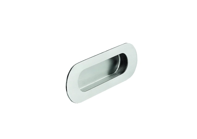 Komgreep ovaal - Buitenmaat 120x41mm - Infreesmaat 94x28mm - Infreesdiepte 11mm - RVS Look