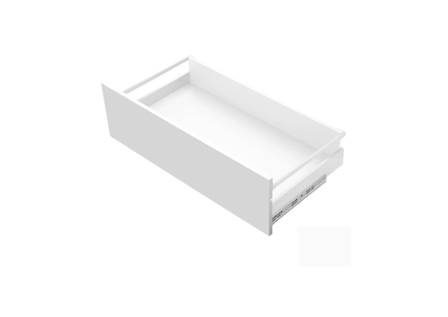 Lade op maat met reling - Push-to-open - Hoogte: 170mm - Diepte: 270mm - Wit