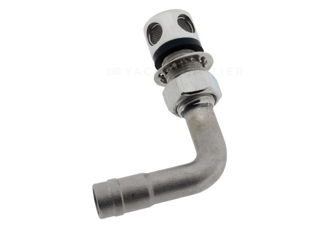 Tank-ontluchter 90° Ø33mm voor 19mm slang Rvs 316
