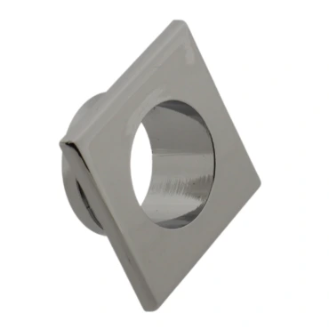 Inboorring mini vierkant kunststof Chroom voor 16mm plaatdikte