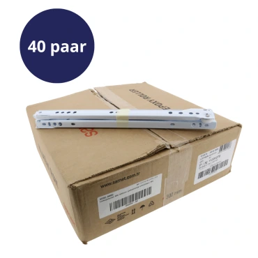 Ladegeleider BM 400mm gedeeltelijk uittrekbaar Wit - 25KG draagvermogen - 40 paar