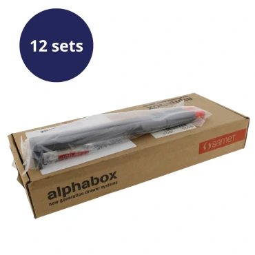 Relingset Alphabox Antraciet L:600mm opschroef - 12 sets