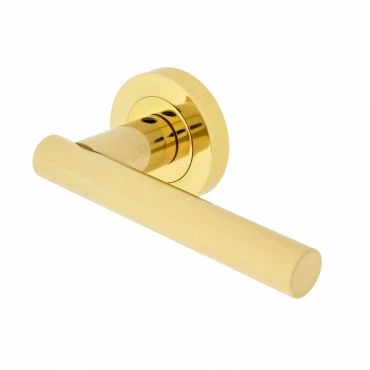 Deurkruk Andria op rozet Ø51mm Messing gepolijst