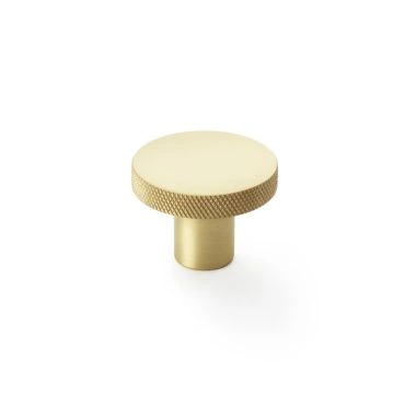 Meubelknop Knurled 'Hanover' - Mat messing - Ø38mm