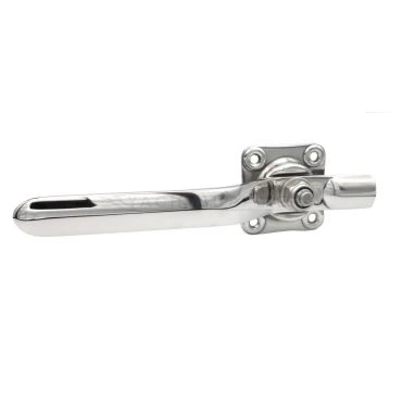 Deurknevel Rvs gepolijst enkel met aanschroefflens Totale lengte: 250mm Grondplaat: 65x65mm 