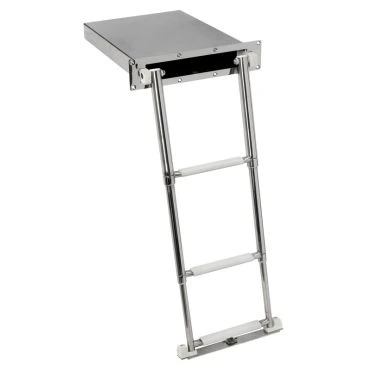 Zwemtrap opbergbaar 3 treden - lengte 870mm - 390 x 85,5mm -  gemaakt van rvs 316