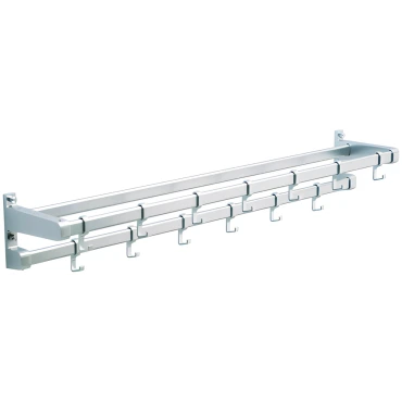 Gardelux - Zilveren wandkapstok - Type 6 - 1300 tot 2300mm