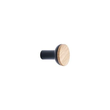Meubelknop hout/metaal - Ø24mm - Hoogte: 28mm - Eiken/Antraciet