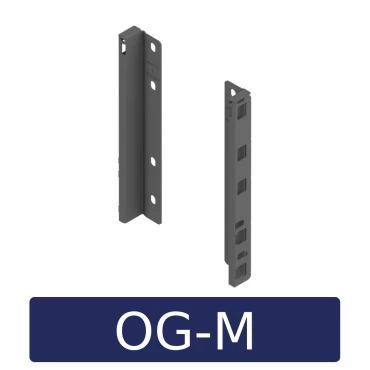 Rugwandhouder - set MERIVOBOX K-hoogte, L+R, voor houten rugwand Kleur: orion grijs